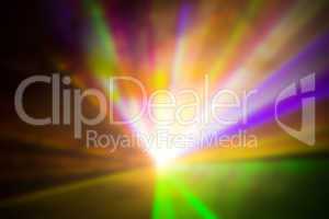 Colorful Ray of Lights explosion with lens glare effect