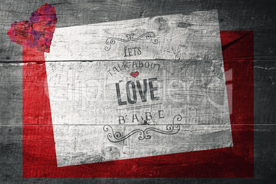 Composite image of valentines love letter