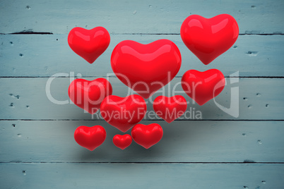 Composite image of love hearts