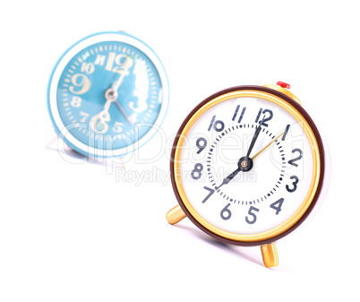 Alarm clock, isolated on the white background, clipping path