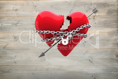 Composite image of locked heart Composite image of locked heart