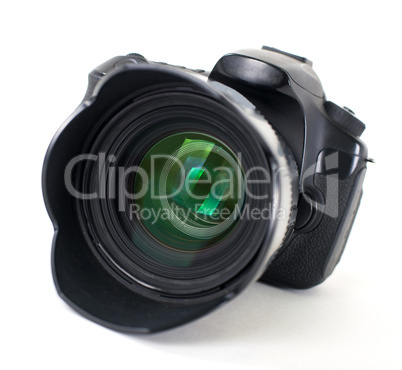 dslr photocamera isolated on white