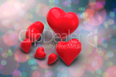 Composite image of love hearts