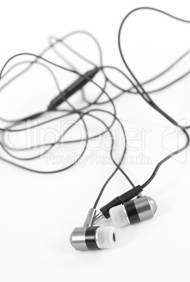 audio earphones isolated on a white
