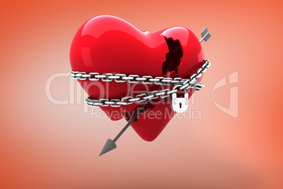 Composite image of locked heart