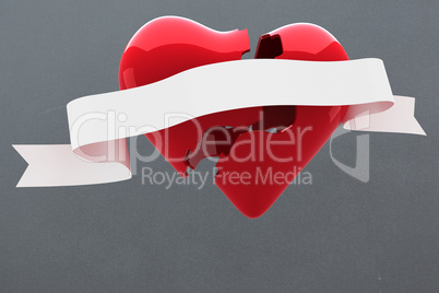 Composite image of broken heart