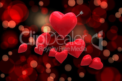 Composite image of love hearts