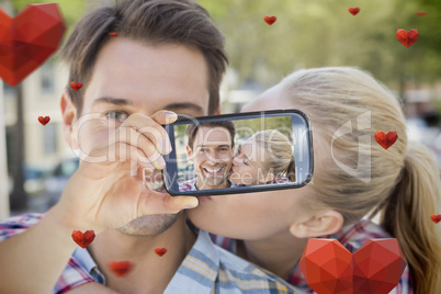 Couple taking Valentines selfie