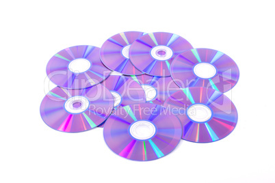 disks on wooden table