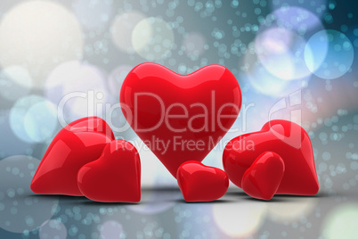 Composite image of love hearts