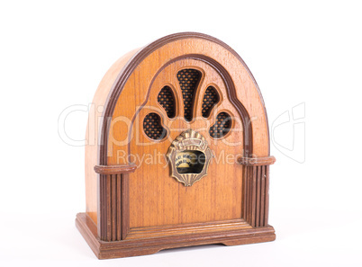 retro radio on isolated white background