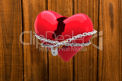 Composite image of locked heart