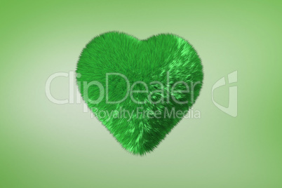 Deep green heart on green background
