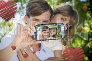 Couple taking Valentines selfie