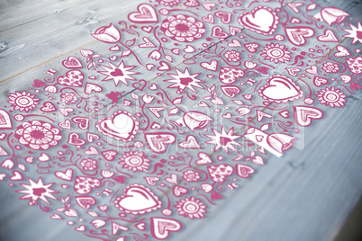 Composite image of valentines pattern