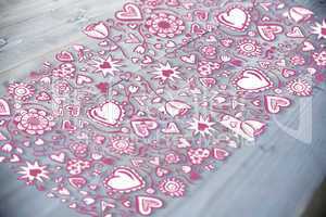 Composite image of valentines pattern