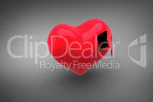 Composite image of heart with open door