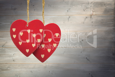 Composite image of cute heart decorations