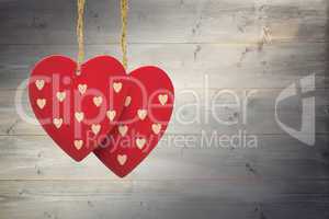 Composite image of cute heart decorations