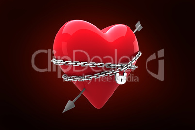 Composite image of locked heart