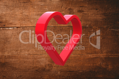 Composite image of red love heart