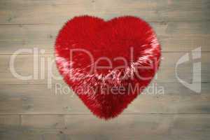 A large soft red heart