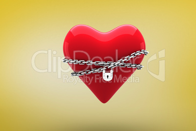 Composite image of locked heart