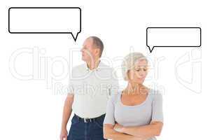 Composite image of older couple having an argument