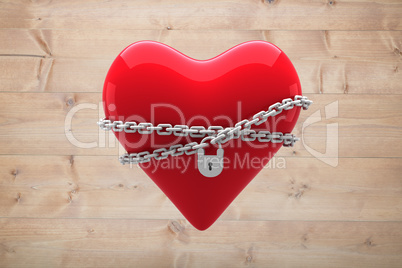 Composite image of locked heart