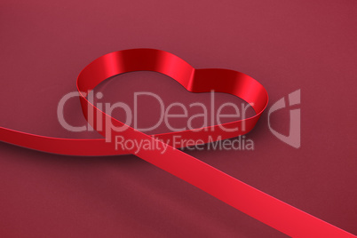 Composite image of red ribbon heart