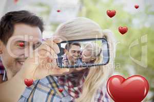 Couple taking Valentines selfie