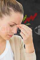 Composite image of woman with headache