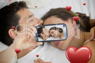 Couple taking Valentines selfie