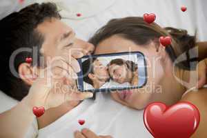 Couple taking Valentines selfie