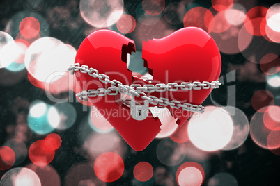 Composite image of locked heart