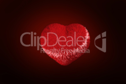 Deep red heart on red background