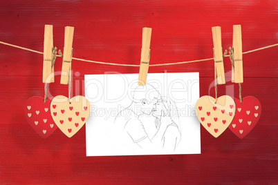 Composite image of kissing couple Composite image of kissing couple
