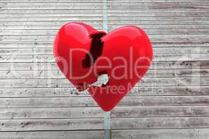 Composite image of broken heart