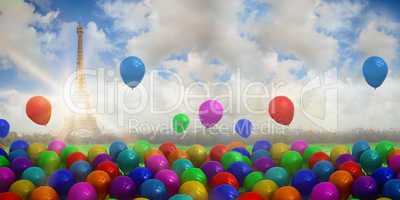 Composite image of colourful balloons