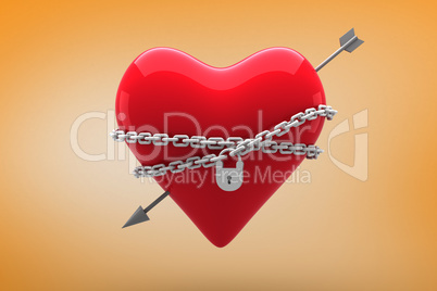 Composite image of locked heart