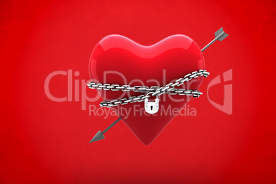 Composite image of locked heart