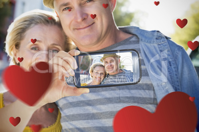 Couple taking Valentines selfie