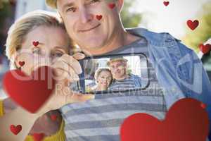 Couple taking Valentines selfie