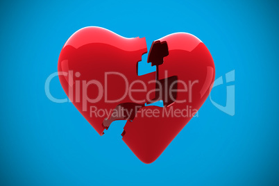 Composite image of broken heart Composite image of broken heart