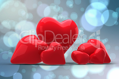 Composite image of love hearts