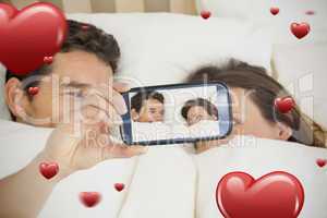 Couple taking Valentines selfie