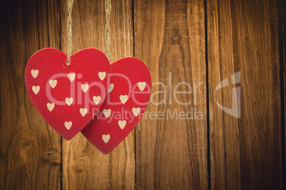 Composite image of cute heart decorations