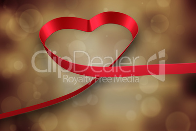 Composite image of red ribbon heart