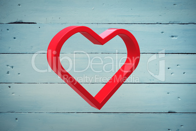 Composite image of red love heart
