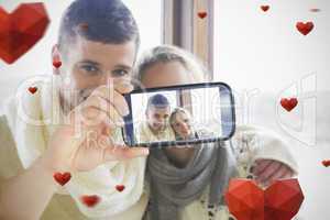 Couple taking Valentines selfie